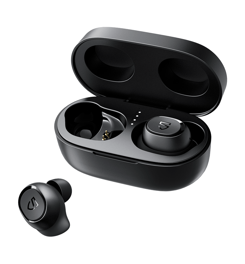 Auriculares Inalámbricos Deportivos S5 Soundpeats Negro - Bluetooth 5.0,  Aletas de sujeción, Control táctil, 20 horas de
